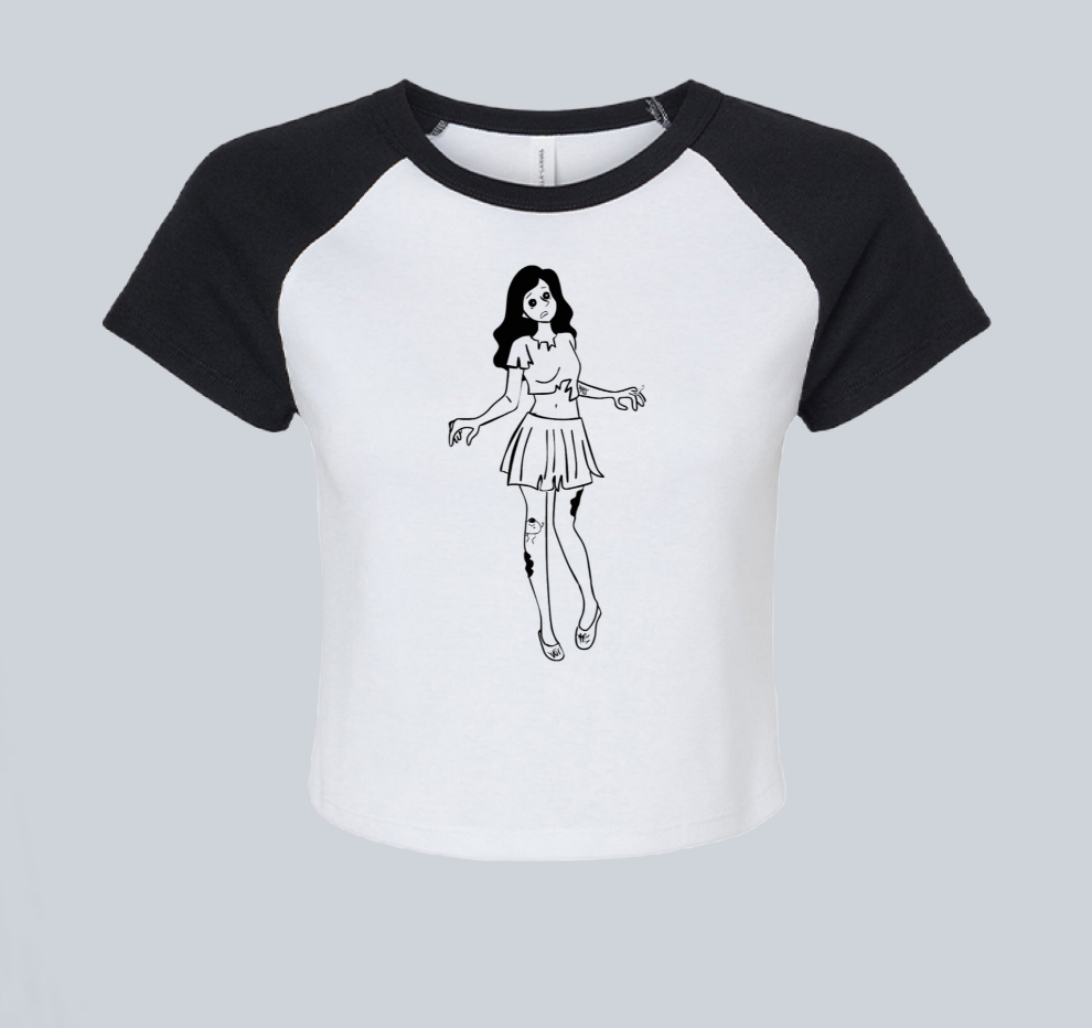 Necrophelicia Crop Tee <b&w edition>